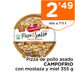 Pizza de pollo asado CAMPOFRIO con mostaza y miel 355 g
