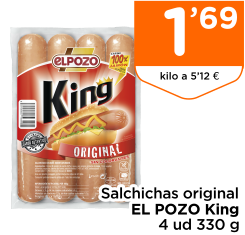 Salchichas original EL POZO King 4 ud 330 g