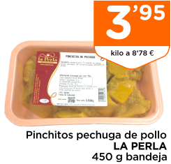 Pinchitos pechuga de pollo LA PERLA 450 g bandeja