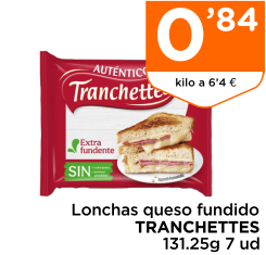 Lonchas queso fundido TRANCHETTES 131.25g 7 ud