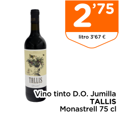 Vino tinto D.O. Jumilla TALLIS Monastrell 75 cl