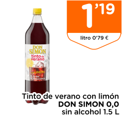 Tinto de verano con lim?n DON SIMON 0,0 sin alcohol 1.5 L