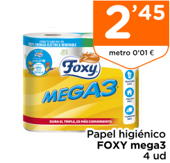 Papel higi?nico FOXY mega3 4 ud