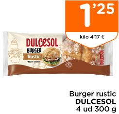 Burger rustic DULCESOL 4 ud 300 g