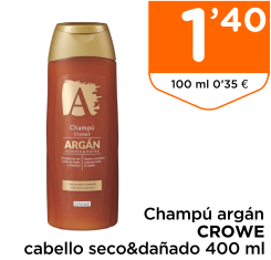 Champ? arg?n CROWE cabello seco&da?ado 400 ml