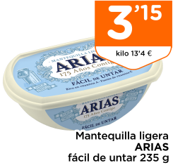 Mantequilla ligera ARIAS f?cil de untar 235 g