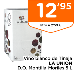 Vino blanco de Tinaja LA UNION D.O. Montilla-Moriles 5 L