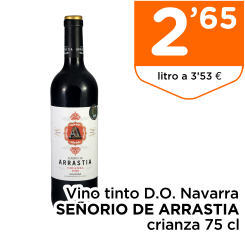 Vino tinto D.O. Navarra SE?ORIO DE ARRASTIA crianza 75 cl