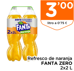 Refresco de naranja FANTA ZERO 2x2 L