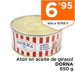 At?n en aceite de girasol DORNA 650 g