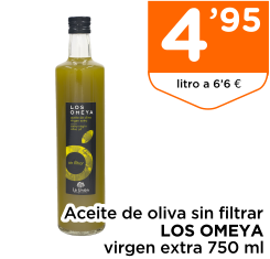 Aceite de oliva sin filtrar LOS OMEYA virgen extra 750 ml