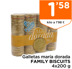 Galletas mar?a dorada FAMILY BISCUITS 4x200 g
