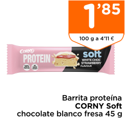 Barrita prote?na CORNY Soft chocolate blanco fresa 45 g