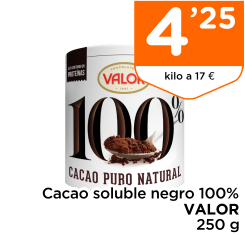 Cacao soluble negro 100% VALOR 250 g