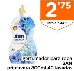 Perfumador para ropa SAN primavera 800ml 40 lavados