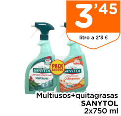 Multiusos+quitagrasas SANYTOL 2x750 ml