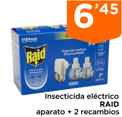 Insecticida el?ctrico RAID aparato + 2 recambios