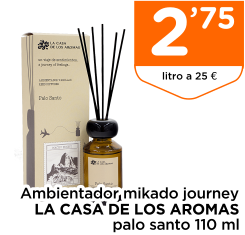 Ambientador mikado journey LA CASA DE LOS AROMAS palo santo 110 ml
