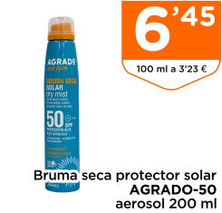 Bruma seca protector solar AGRADO-50 aerosol 200 ml