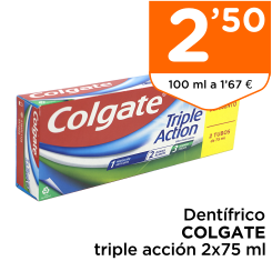 Dent?frico COLGATE triple acci?n 2x75 ml