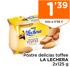 Postre delicias toffee LA LECHERA 2x125 g