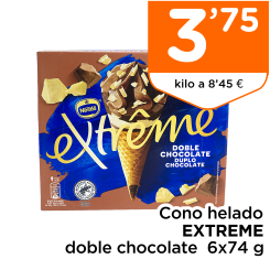 Cono helado EXTREME doble chocolate  6x74 g