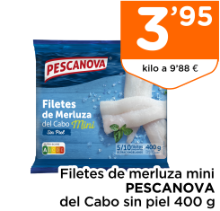 Filetes de merluza mini PESCANOVA del Cabo sin piel 400 g