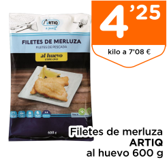 Filetes de merluza ARTIQ al huevo 600 g