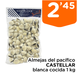 Almejas del pac?fico CASTELLAR blanca cocida 1 kg