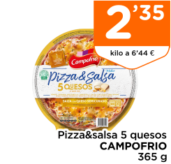 Pizza&salsa 5 quesos CAMPOFRIO 365 g