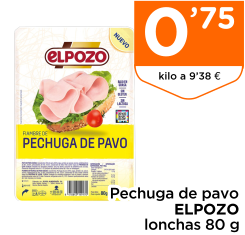 Pechuga de pavo ELPOZO lonchas 80 g
