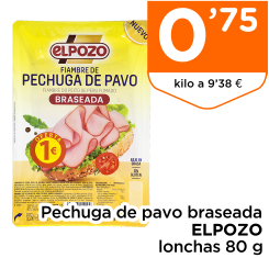 Pechuga de pavo braseada ELPOZO lonchas 80 g
