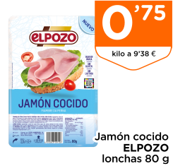 Jam?n cocido ELPOZO lonchas 80 g