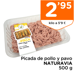 Picada de pollo y pavo NATURAVIA 500 g