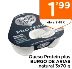 Queso Protein plus BURGO DE ARIAS natural 3x70 g