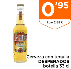 Cerveza con tequila DESPERADOS botella 33 cl
