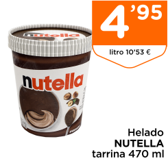 Helado NUTELLA tarrina 470 ml
