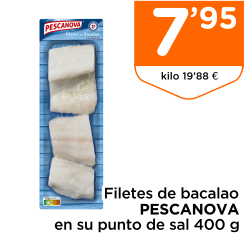 Filetes de bacalao PESCANOVA en su punto de sal 400 g