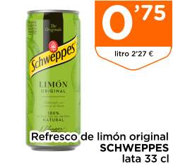 Refresco de lim?n original SCHWEPPES lata 33 cl