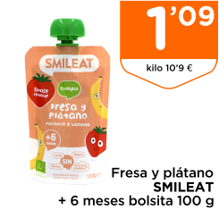 Fresa y pl?tano SMILEAT + 6 meses bolsita 100 g