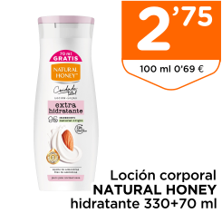 Loci?n corporal NATURAL HONEY hidratante 330+70 ml