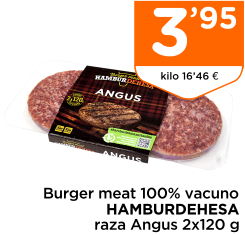 Burger meat 100% vacuno HAMBURDEHESA raza Angus 2x120 g