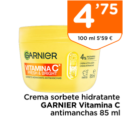 Crema sorbete hidratante GARNIER Vitamina C antimanchas 85 ml