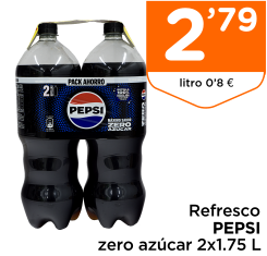 Refresco PEPSI zero az?car 2x1.75 L