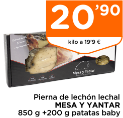 Pierna de lech?n lechal MESA Y YANTAR 850 g +200 g patatas baby