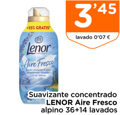 Suavizante concentrado LENOR Aire Fresco alpino 36+14 lavados