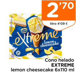 Cono helado EXTREME lemon cheesecake 6x110 ml