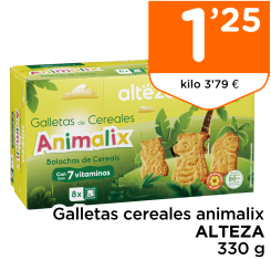 Galletas cereales animalix ALTEZA 330 g