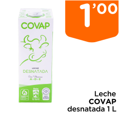 Leche COVAP desnatada 1 L