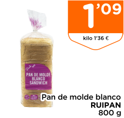 Pan de molde blanco RUIPAN 800 g